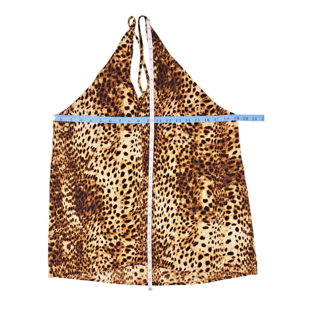 Worthington Cheetah Print Sleeveless Women Top Crisscross Straps Size Medium - Picture 5 of 5